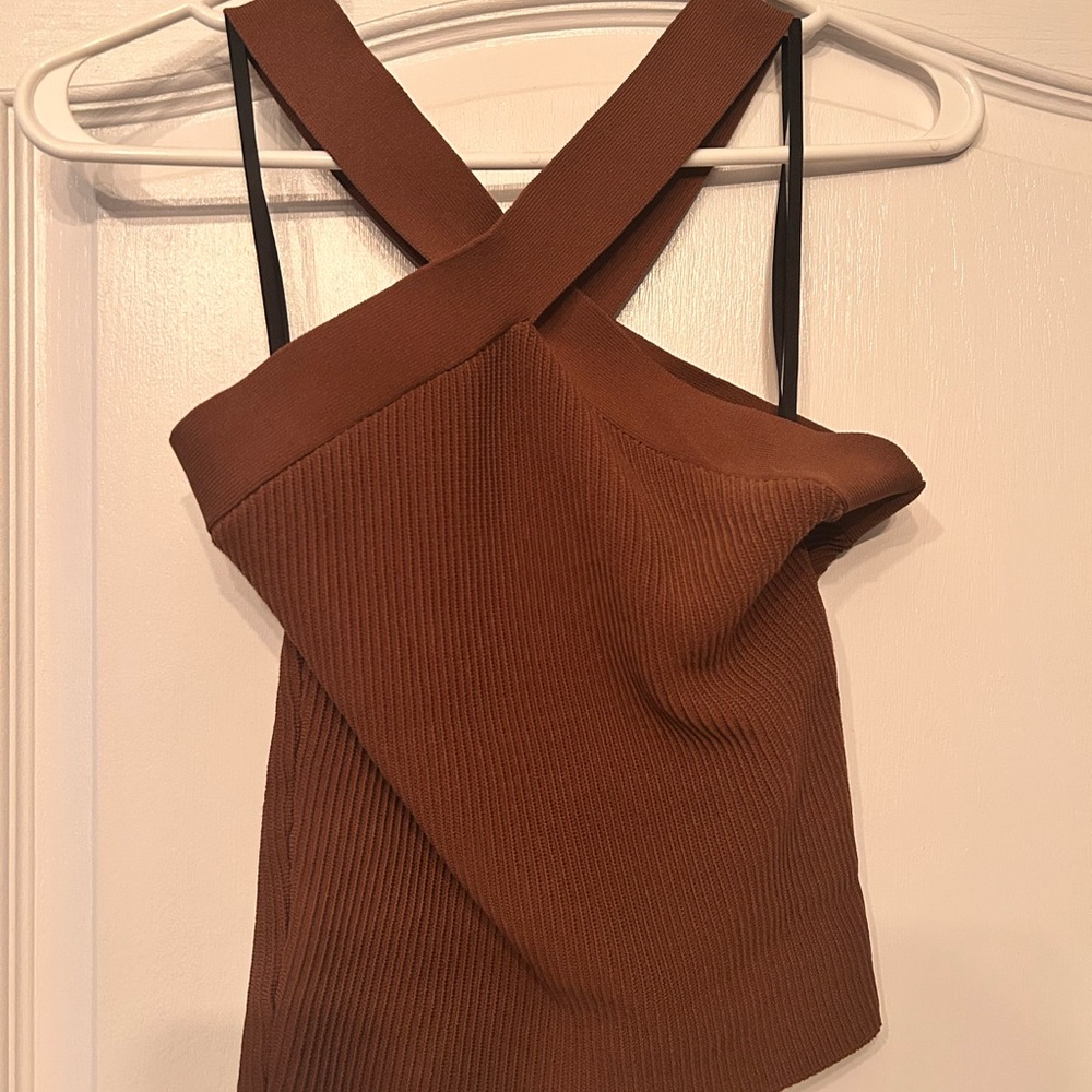 Aritzia Brown Ribbed Tank Top